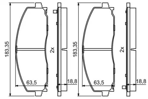 Тормозные колодки дисковые BOSCH 986494769
