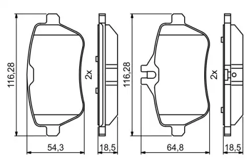 Тормозные колодки дисковые BOSCH 986494790