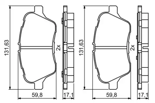 Тормозные колодки дисковые BOSCH 986494792