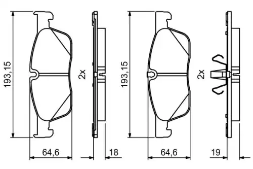Тормозные колодки дисковые BOSCH 986494818