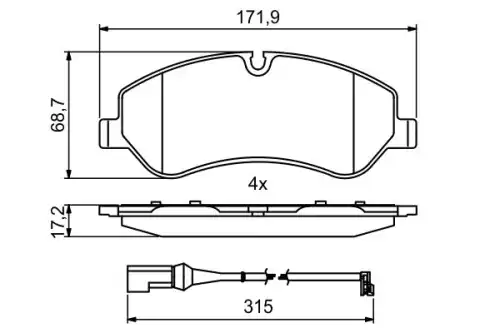 Тормозные колодки дисковые BOSCH 986494844