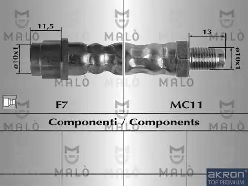 ШЛАНГ ТОРМОЗНОЙ 80236 MALO