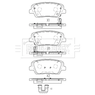 Тормозные колодки дисковые BORG&BECK BBP2584