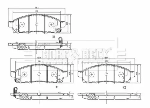 Тормозные колодки дисковые BORG&BECK BBP2627