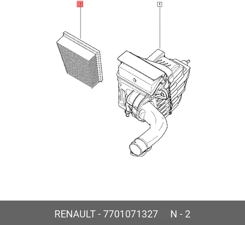 Фильтр воздушный RENAULT 77 01 071 327