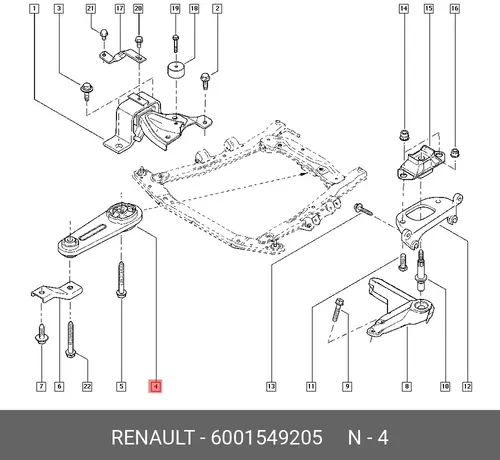 подушка ДВС Ren 6001549205 RENAULT