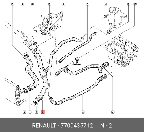 ШЛАНГ РАДИАТОРА (НИЖН) LB03 7700435712 RENAULT