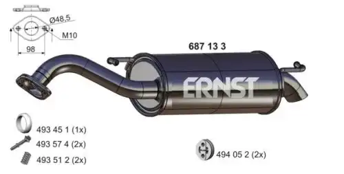 Глушитель 687133 ERNST