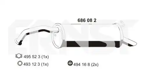 Глушитель 686082 ERNST