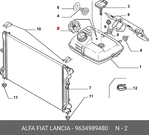 Крышка радиатора ALFA ROMEO 9634989480