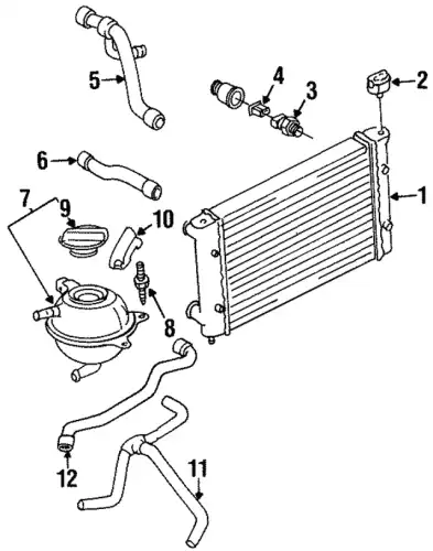 патрубок радиатора VW 1H0121101B VAG