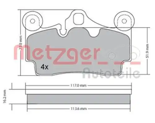 Тормозные колодки дисковые METZGER 1170191