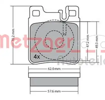 Тормозные колодки дисковые METZGER 1170123
