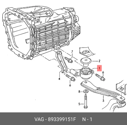 подушка КПП Audi 893399151F VAG