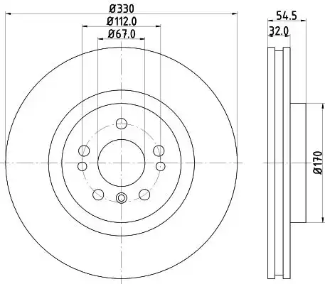 Тормозной диск MINTEX MDC2780C вентилируемый ,