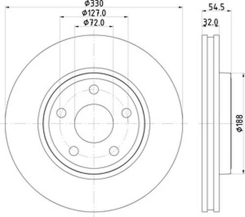 Тормозной диск MINTEX MDC2684 передняя ось