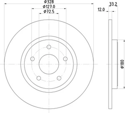 Тормозной диск MINTEX MDC2754 задняя ось