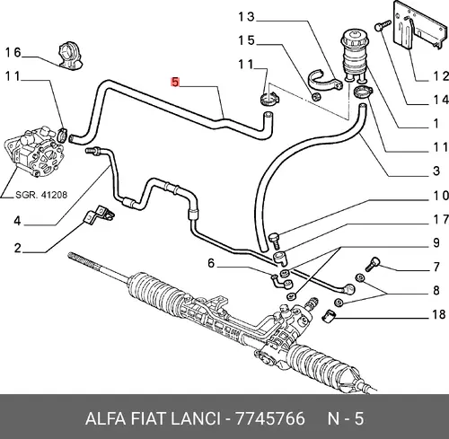Шланг ГУР LANCIA 7745766