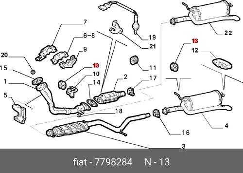 ПОДВЕСКА ГЛУШИТЕЛЯ 7798284 FIAT
