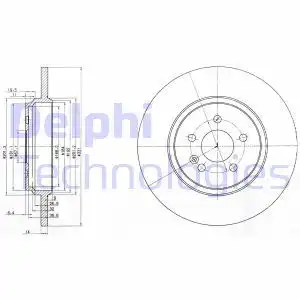 Тормозной диск DELPHI BG3737C вентилируемый , передняя ось