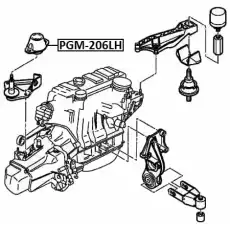 Подушка крепления КПП FEBEST PGM-206LH
