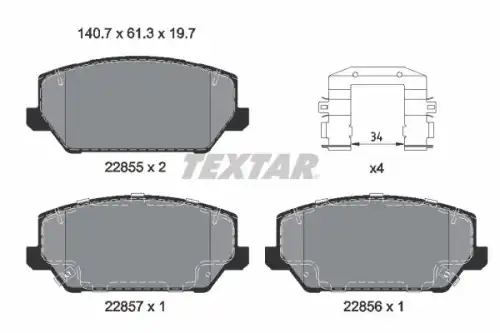 Тормозные колодки дисковые передняя ось TEXTAR 2285501