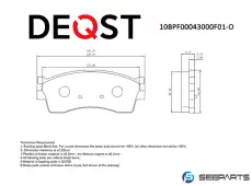 Тормозные колодки дисковые DEQST 10BPF00043000
