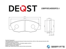 Тормозные колодки дисковые DEQST 10BPF00140000