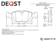 Тормозные колодки дисковые DEQST 10BPF00158000