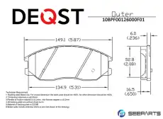 Тормозные колодки дисковые DEQST 10BPF00126000
