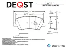 Тормозные колодки дисковые DEQST 10BPF00089000