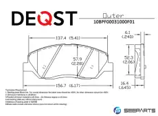 Тормозные колодки дисковые DEQST 10BPF00031000