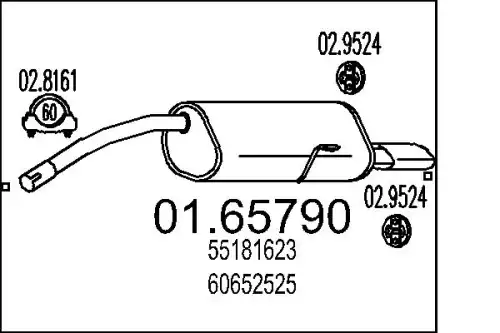 глушитель задняя часть AR 01.65790 MTS