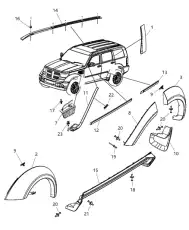 Push Pin Retainer 55156429AA MOPAR