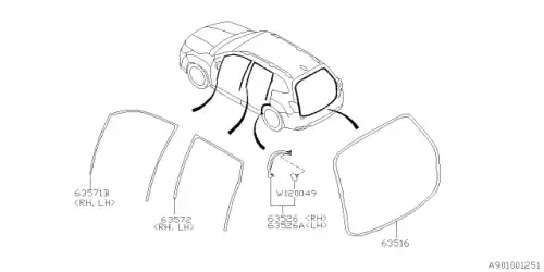 УПЛОТНИТЕЛЬ 5-ОЙ ДВЕРИ 63516SJ000 SUBARU