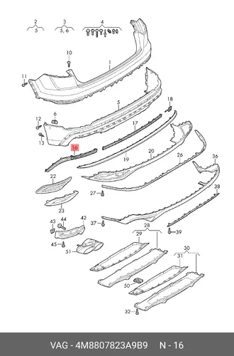 4M8807823A 9B9 TRIM VAG