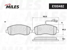 Тормозные колодки дисковые передняя ось MILES E100482