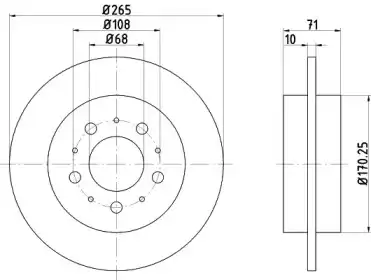 Тормозной диск без покрытия 8DD355106621 PAGID