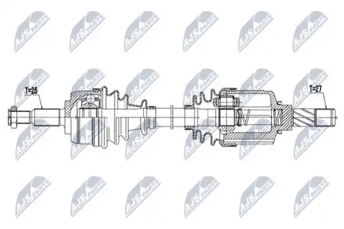 Вал приводной в сборе NTY NPW-RE-065