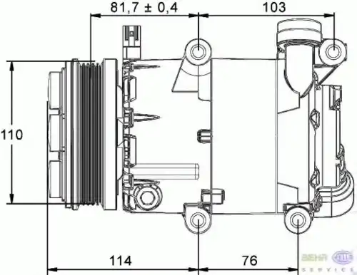 КОМПРЕССОР КОНДИЦИОНЕР - 8FK 351 113-471 HELLA