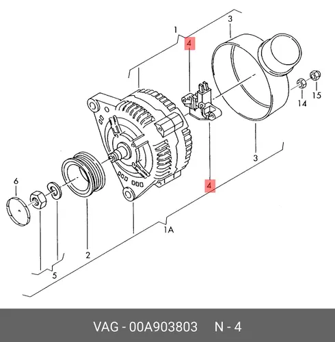 Реле генератора 00A 903 803 VAG