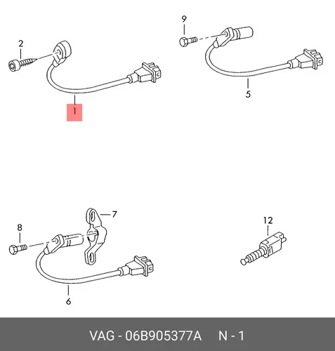 датчик детонации VW 06B 905 377 A VAG