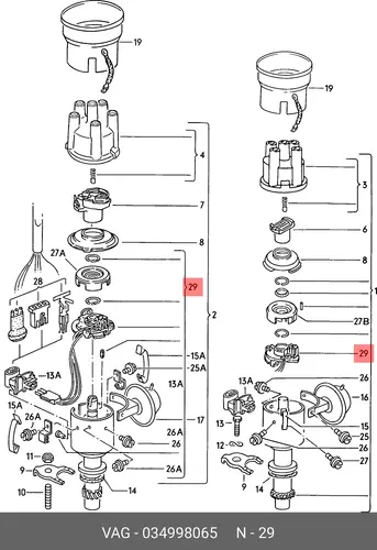 ремкомпл. датчика холла Audi 034 998 065 VAG