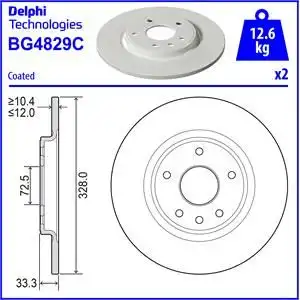 Тормозной диск DELPHI BG4829C полный ,