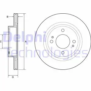 Тормозной диск DELPHI BG4830C вентилируемый , передняя ось