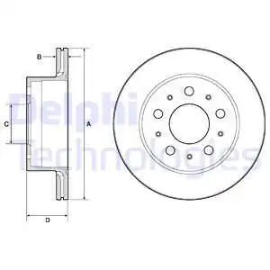 Тормозной диск DELPHI BG4796C вентилируемый , задняя ось