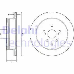 Тормозной диск DELPHI BG4929C вентилируемый , задняя ось
