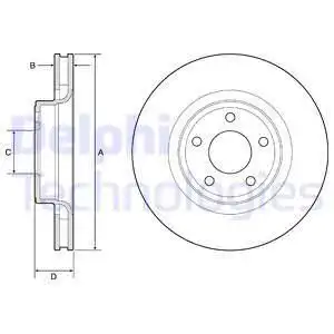 Тормозной диск DELPHI BG4831C вентилируемый ,