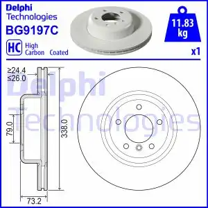 Тормозной диск DELPHI BG9197C вентилируемый ,