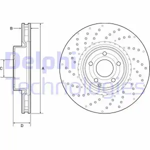 Тормозной диск DELPHI BG9216C вентилируемый ,
